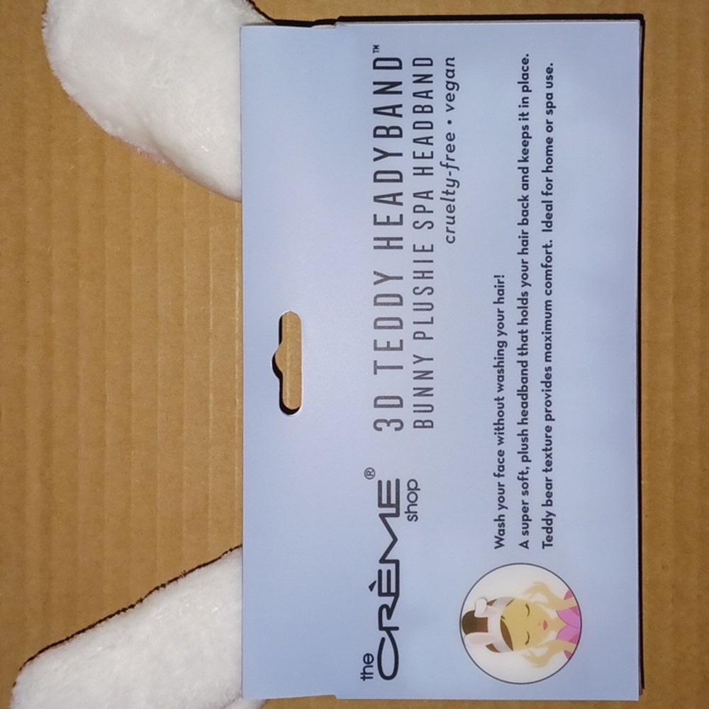 Spa Headband Plush Easter Bunny By The Creme Shop. Hair Face Accessory NWT pink - Picture 2 of 3